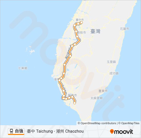 火車自強的線路圖