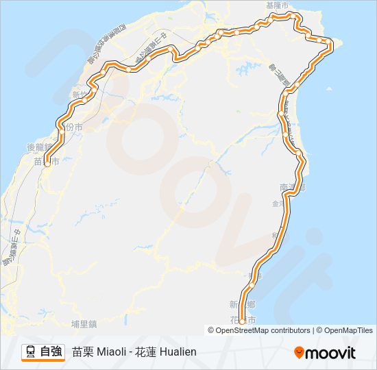 火車自強的線路圖