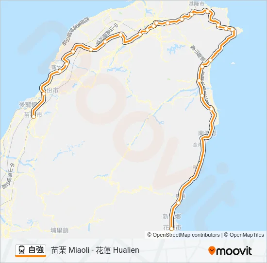 自強 Train Line Map