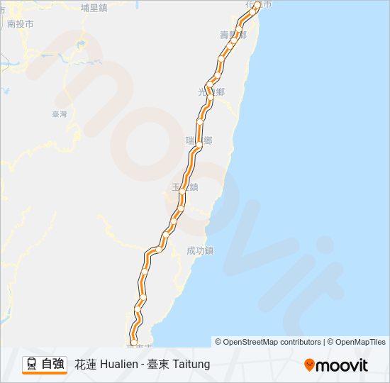 火車自強的線路圖