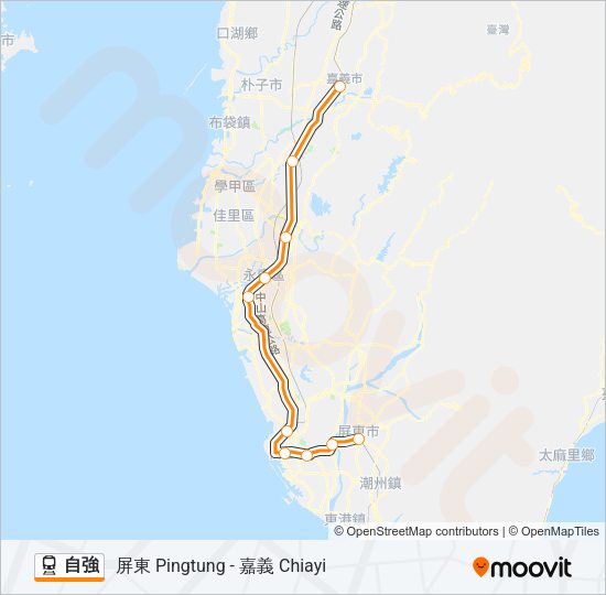 火車自強的線路圖