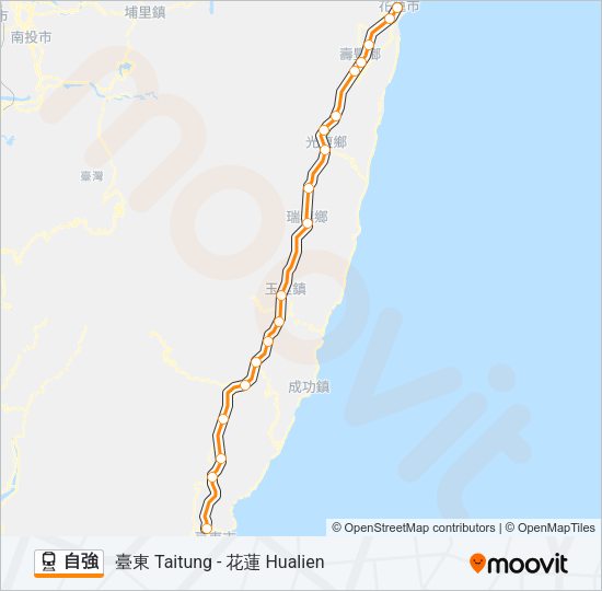 火車自強的線路圖