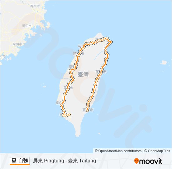 火車自強的線路圖