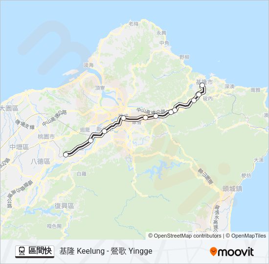火車區間快的線路圖