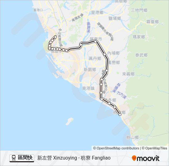 火車區間快的線路圖