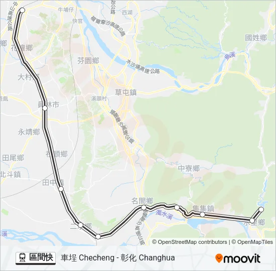 區間快 Train Line Map