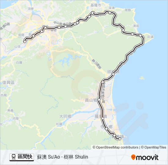 火車區間快的線路圖