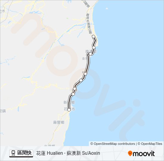火車區間快的線路圖