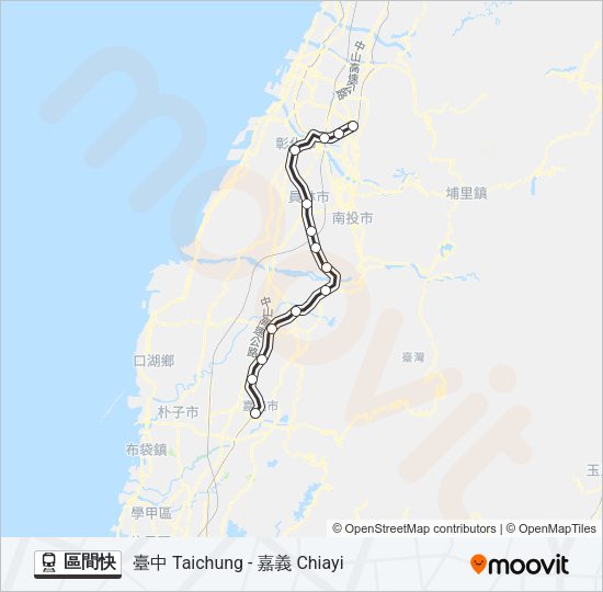 火車區間快的線路圖