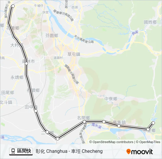 區間快 Train Line Map
