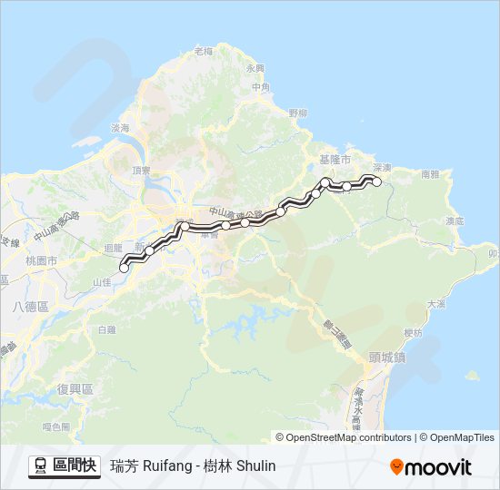 火車區間快的線路圖