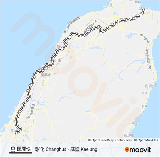 火車區間快的線路圖
