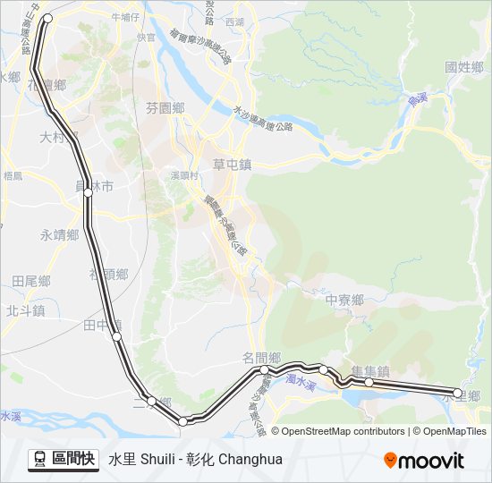 火車區間快的線路圖