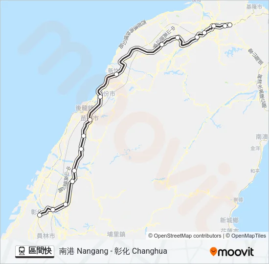 區間快 Train Line Map