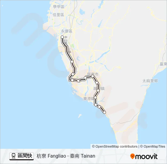 火車區間快的線路圖