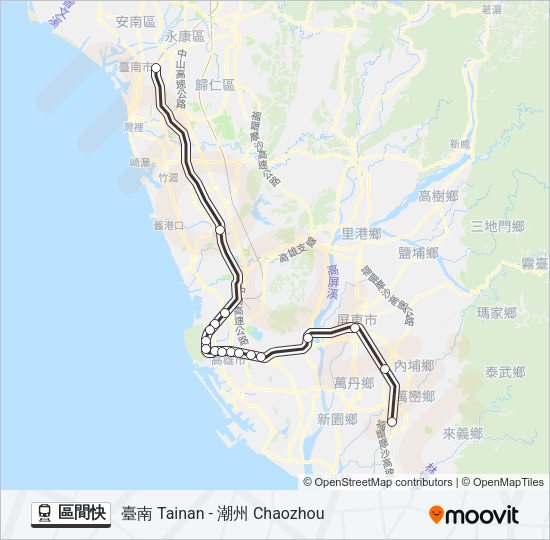 火車區間快的線路圖