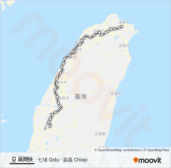 火車區間快的線路圖