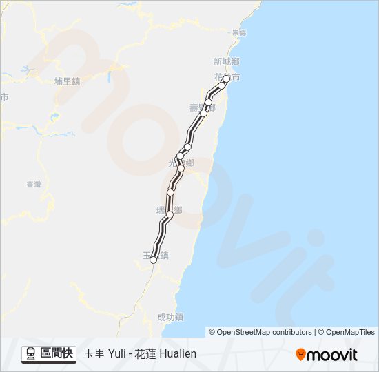 火車區間快的線路圖
