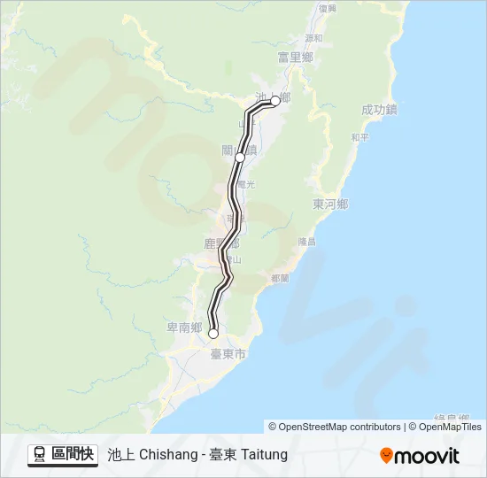 火車區間快的線路圖