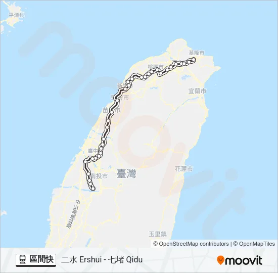 火車區間快的線路圖