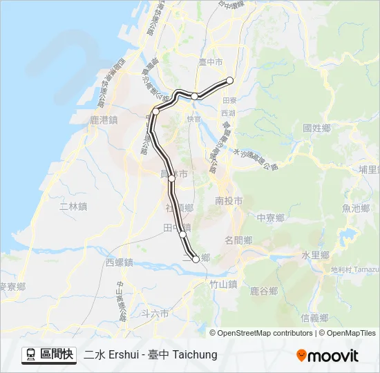 火車區間快的線路圖
