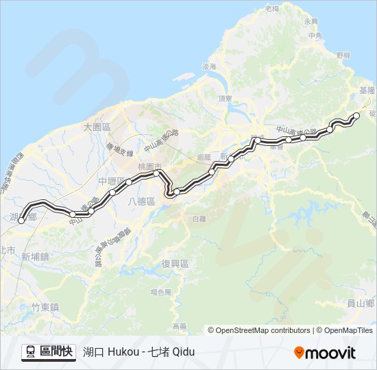 火車區間快的線路圖