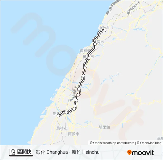 區間快 Train Line Map
