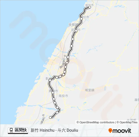 區間快 Train Line Map