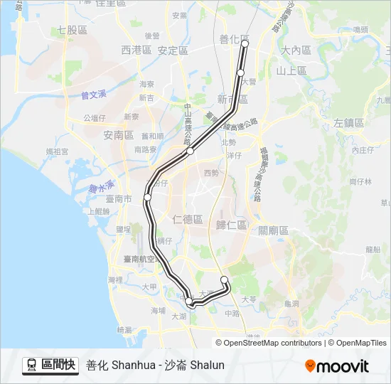 區間快 Train Line Map