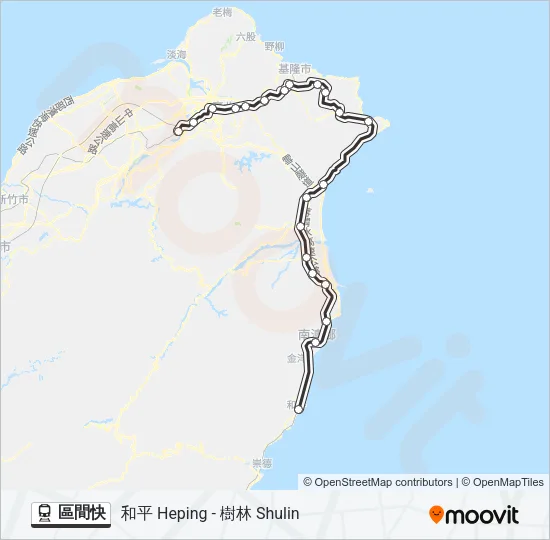 火車區間快的線路圖