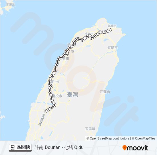 火車區間快的線路圖