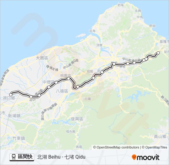 火車區間快的線路圖
