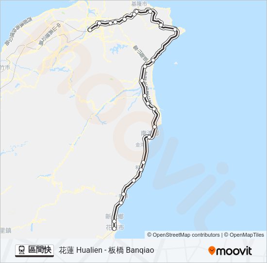 火車區間快的線路圖
