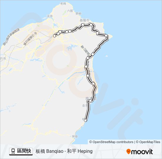火車區間快的線路圖