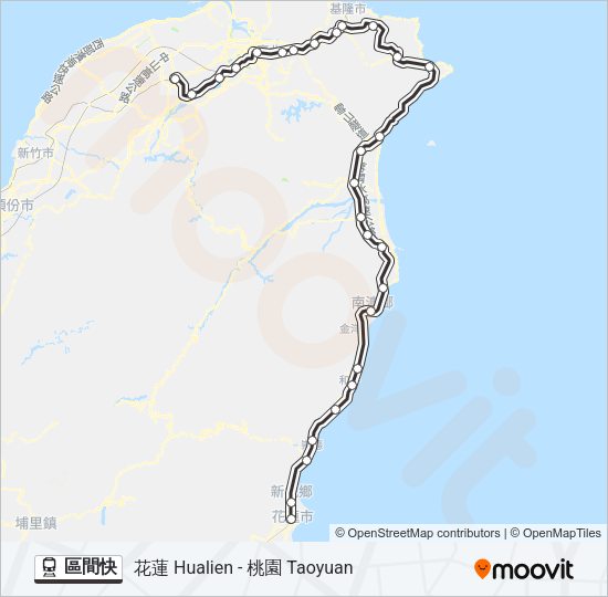 火車區間快的線路圖