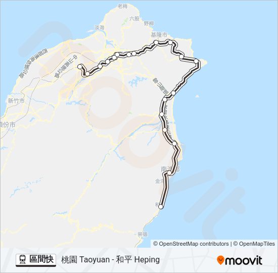 火車區間快的線路圖