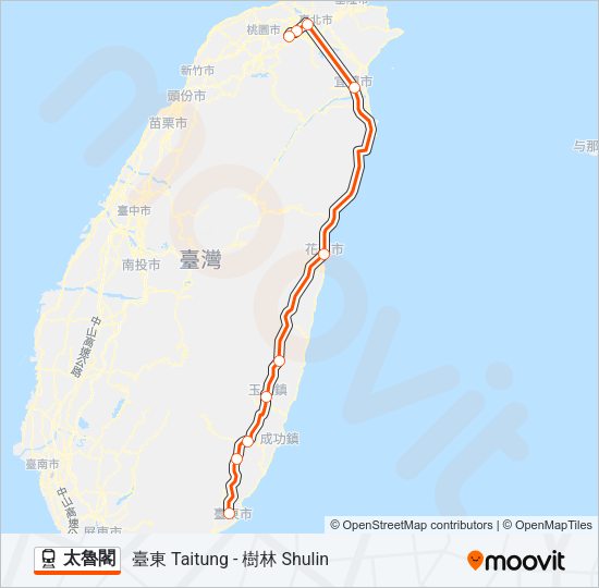火車太魯閣的線路圖