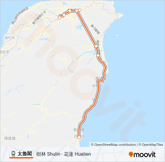火車太魯閣的線路圖