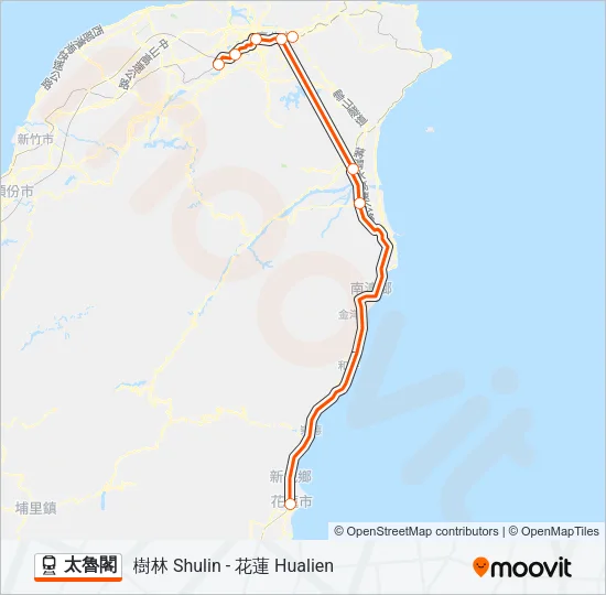 太魯閣 Train Line Map