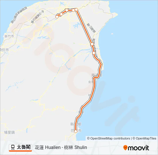 太魯閣 Train Line Map