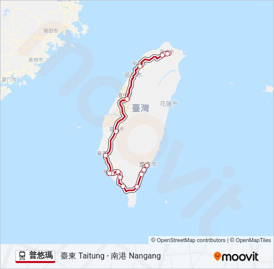 火車普悠瑪的線路圖