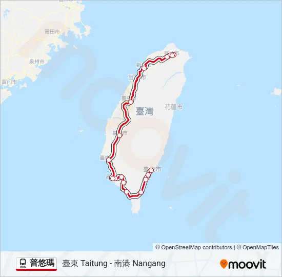 普悠瑪 Train Line Map