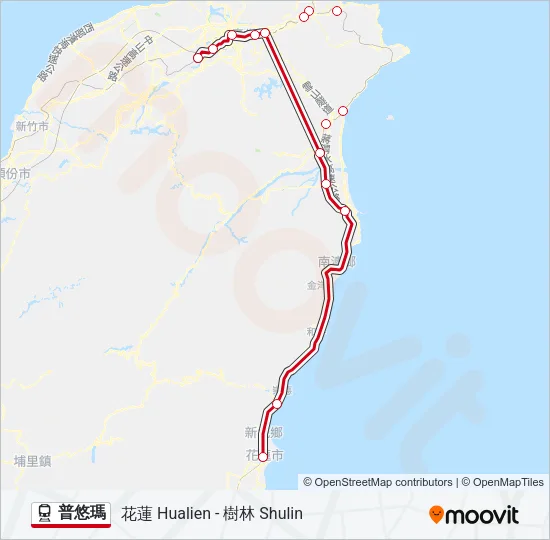 普悠瑪 Train Line Map