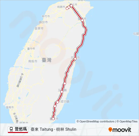 普悠瑪 Train Line Map