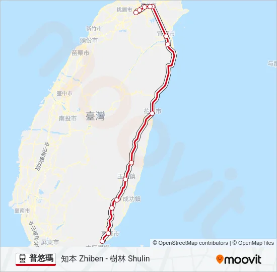 普悠瑪 Train Line Map