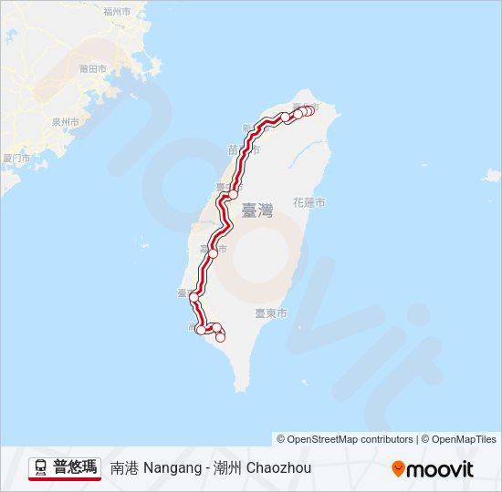 火車普悠瑪的線路圖