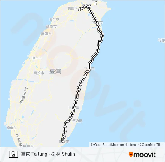 自強(3000) Train Line Map