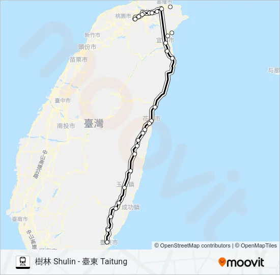 自強(3000) Train Line Map