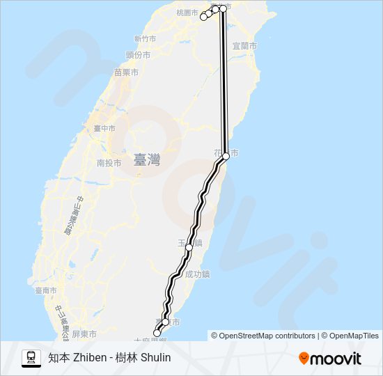 火車自強(3000)的線路圖