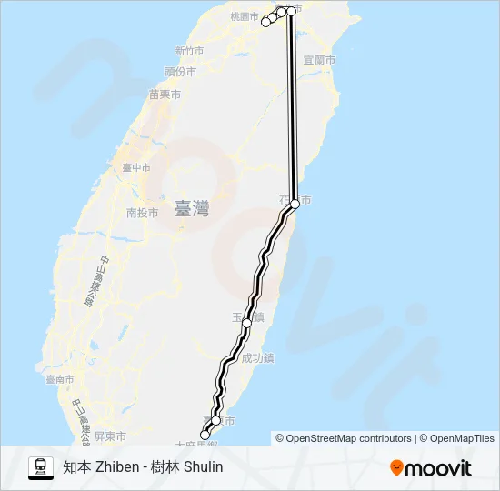 自強(3000) Train Line Map